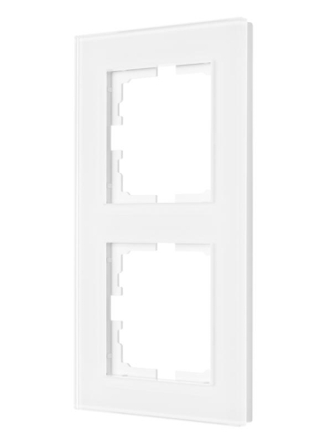 Рамка 2-местн. вертик. VESNA стекло бел. LEZARD 742-5480-152