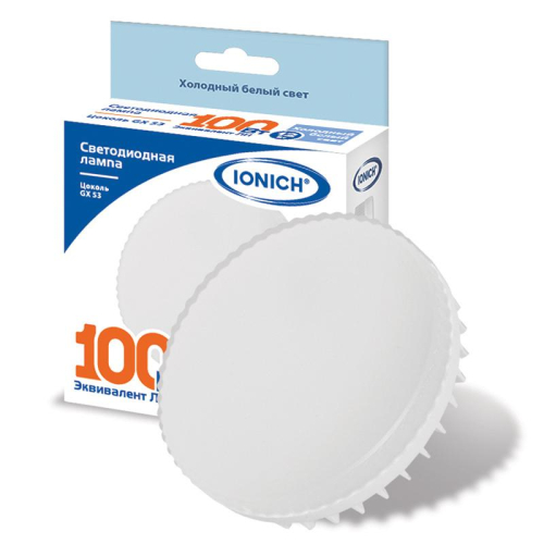 Лампа светодиодная GX53 12Вт 230В 6500К 1080лм холод. бел. IONICH 1140