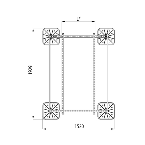 Конструкция опорная для установки оборудования TECHNORAPTOR FOOT 1200х1700 KM-TR-F-SSEI-1200-1700 КМ TR0012