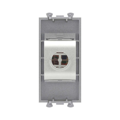 Розетка компьютерная 1мод. Avanti "Закаленная сталь" RJ45 кат.5E без шторок экранир. модульная механизм DKC 4404761