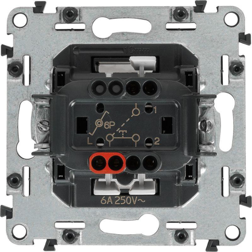 Выключатель кнопочный 1-кл. Valena In'matic 6А 250В безвинтов. зажимы механизм Leg 752011