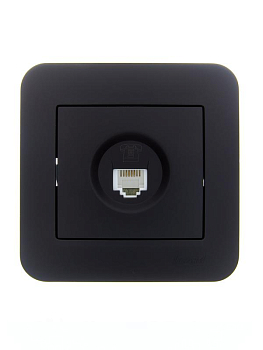 Розетка телефонная евро 1-м СП ASTI IP20 RJ11 в сборе черн. бархат LEZARD 7081-4242-137