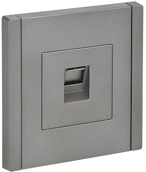 Розетка компьютерная RJ45 кат.6 FORTE&PIANO FP531 сталь IEK FP-K10-2-K46