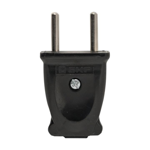 Вилка плоская 10А 250В без заземл. черн. PROxima EKF EKF AVP10-30-rpl