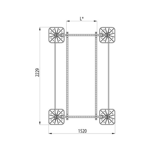 Конструкция опорная для установки оборудования TECHNORAPTOR FOOT 1200х2000 тип 1 KM-TR-F-SSEI-1200-2000-1 КМ TR0013