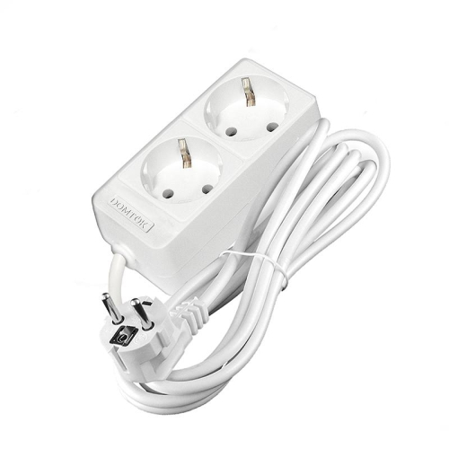 Удлинитель 2х3м с заземл. 16А IP20 3.5кВт ПВС 3х1 бел. DOMTOK 2386