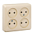 Розетка 4-м ОП Этюд 16А IP20 250В без заземл. без защ. шторок крем. SE PA16-205K