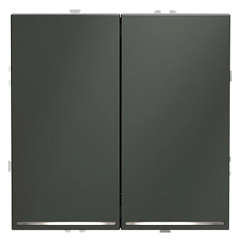 Выключатель 2-кл. СП S70 10А с подсветкой механизм титан Voltum VLS020206