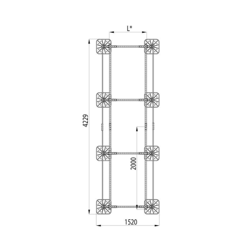 Конструкция опорная для установки оборудования TECHNORAPTOR FOOT 1200х4000 тип 1 KM-TR-F-SSEI-1200-4000-1 КМ TR0019
