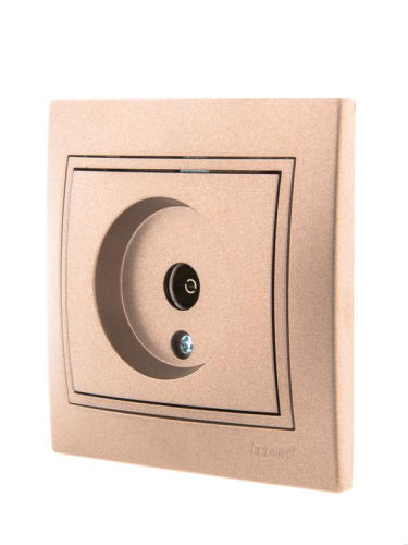 Розетка телевизионная оконечная TV СП Mira 16А IP20 со вставкой свет. корич. перламутр. LEZARD 701-3131-130