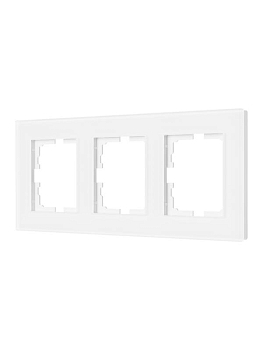 Рамка 3-местн. гориз. VESNA стекло бел. матов. LEZARD 742-5380-148