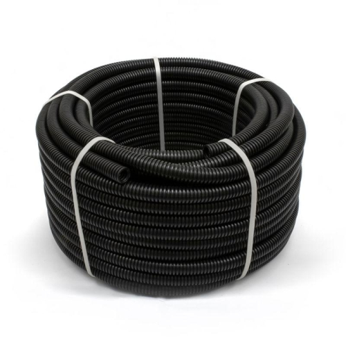Труба гофрированная ПА d10мм НГ стойкая к УФ черн. (уп.50м) Промрукав PR02.0322