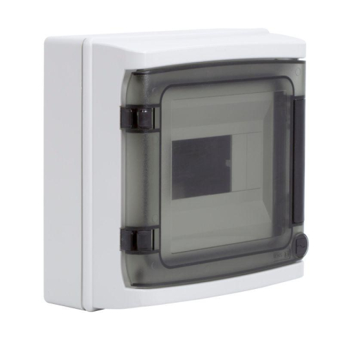 Щиток настенный 8мод. IP65 с дверцей с клеммн. блоком 63А сер. DKC RB08W6TGD