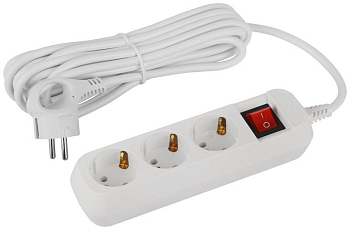 Удлинитель электрический UDL-16-350-ES Greenline 3 розетки с заземлением с выключателем 5м ПВС 3х1кв.мм Эра Б0065066