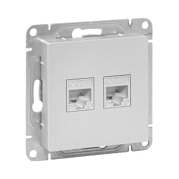 Розетка компьютерная 1-м СП Эпика RJ45 кат.5 механизм алюм. EKF UP1-SOA-RJ45-5