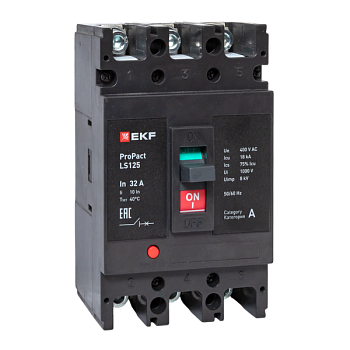 Выключатель автоматический 3п 32А 18кА LS125 ProPact EKF mccb-125-18-3-32-ls