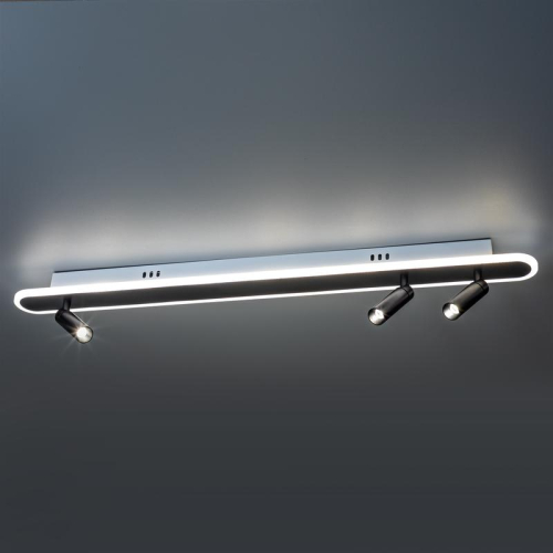 Люстра потолочная светодиодная диммируемая LANTERNA с ДУ поворотная цилиндр 900х70х170 52Вт 2700К/4000К/6400К 18кв.м металл/алюминий черн. Ritter 51602 0