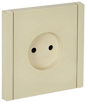 Розетка 1-м СП FORTE&PIANO FP418 10А без заземл. без защ. шторок винт. крепл. ваниль IEK FP-R10-10-K10
