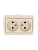 Розетка 2-м ОП Nata 16А IP20 без заземл. керамика крем. LEZARD 710-0300-128