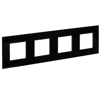 Рамка 4-м SKANDY SK-F24Bl стекло черн. IEK SK-M42-G-K02