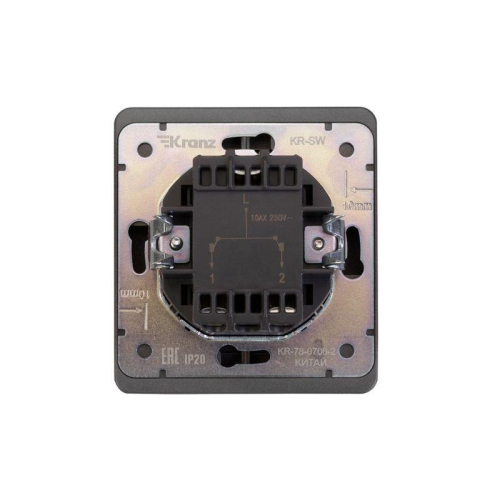 Выключатель 2-кл. СП ROUND MIELE 10А титан Kranz KR-78-0706-2