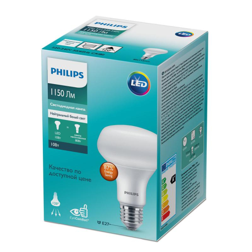 Лампа светодиодная ESS LEDspot 10W 1150lm E27 R80 840 Philips 929002966287