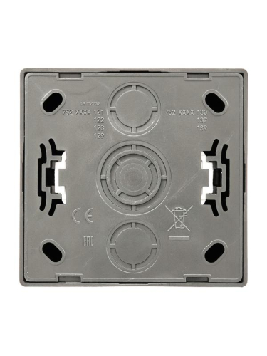 Розетка 1-м ОП LETO с заземл. с крышкой LETO ПБТ платина LEZARD 752-3500-123B