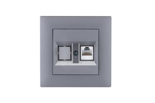 Розетка компьютерная CAT 5+гнездо KareaRIZZ STAR сер. Makel 88065035