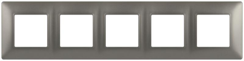 Рамка для розеток и выключателей ЭРА Elegance 14-5005-16 на 5 постов титан Эра Б0065821