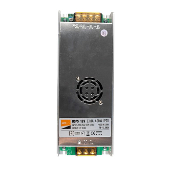 Блок питания для светодиод. ленты BSPS 400Вт 33А 12В IP20 метал. JazzWay 1001399A
