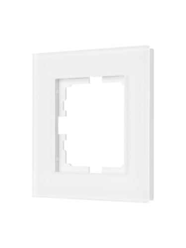 Рамка 1-местн. гориз. VESNA стекло бел. матов. LEZARD 742-5380-146