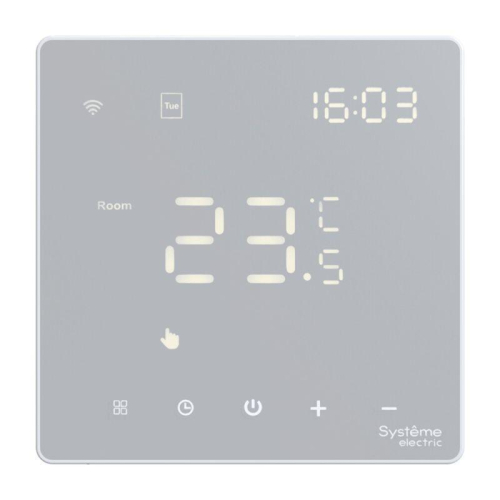 Термостат программируемый ArtGallery 16А с Wi-Fi для электрич. теплого пола моноблочный бел. SE GAL000138
