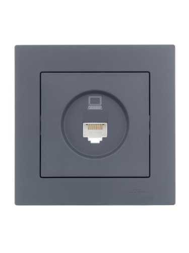 Розетка компьютерная 1-м СП Vesna механизм графит LEZARD 742-3488-139