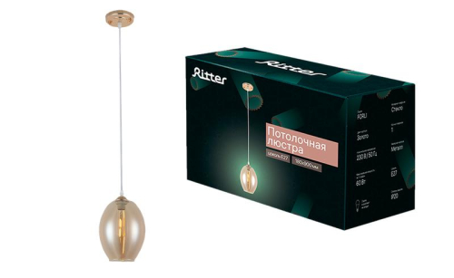 Люстра подвесная FORLI 180х900мм E27 металл зол. Ritter 52536 3