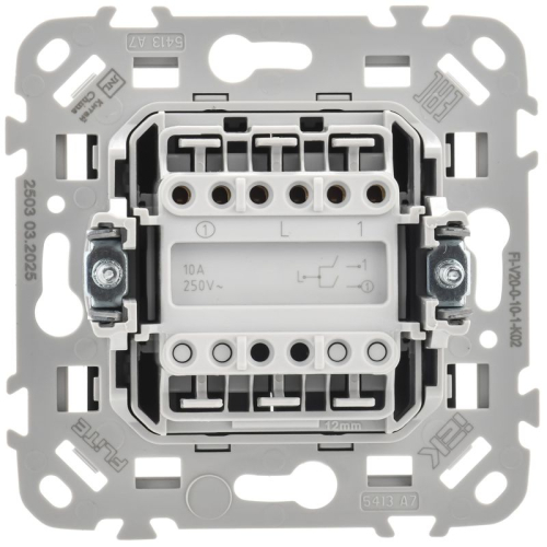 Выключатель 2-кл. СП FLITE ВС12-1-0-ФлЧ 10А механизм черн. IEK FI-V20-0-10-1-K02