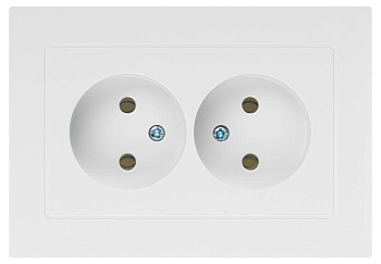 Розетка Intro Accent 6-204-01 2х2P 16А-250В IP20 СУ AL/CU бел. Intro Б0063447