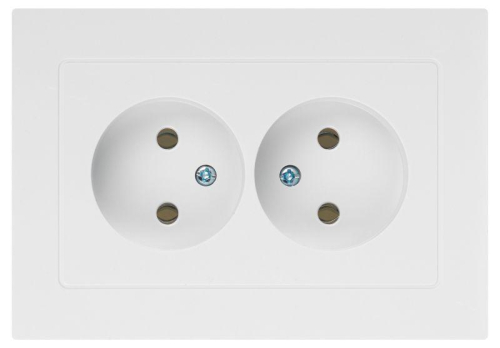 Розетка Intro Accent 6-204-01 2х2P 16А-250В IP20 СУ AL/CU бел. Intro Б0063447