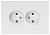 Розетка Intro Accent 6-204-01 2х2P 16А-250В IP20 СУ AL/CU бел. Intro Б0063447