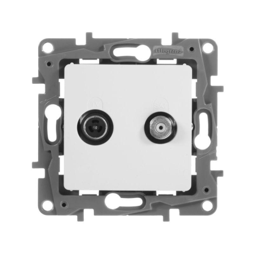 Розетка телевизионная TV/SAT СП Etika двухкабельная механизм бел. IEK 672257