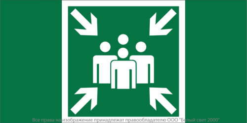 Знак безопасности BL-3517.E21 "Пункт (место) сбора" Белый свет a20061