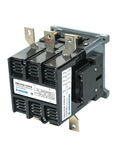 Пускатель электромагнитный ПМА-5102 УХЛ4 В 100А 110В 2НО+2НЗ IP00 нереверсивный без реле Электротехник ET014636