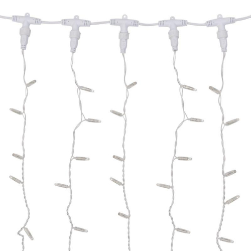 Гирлянда светодиодная "Занавес" 2х9м 1200LED тепл. бел. 230В IP65 эффект мерцания провод ПВХ прозр. соединяется нужен шнур 303-500-1 Neon-Night 235-696