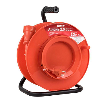 Удлинитель на катушке 1х50м без заземл. 10А IP20 Атлант 2.0 2.2кВт ПВС 2х1 PROxima EKF UKA02-10-210-1-50