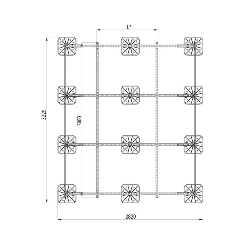 Конструкция опорная для установки оборудования TECHNORAPTOR FOOT 2500х3000 тип 2 KM-TR-F-SSEI-2500-3000-2 КМ TR0050