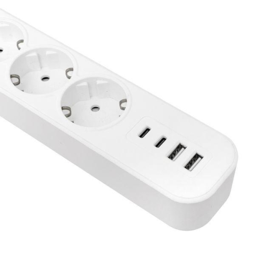 Удлинитель 5х5м IP20 2USB 2.4А+2type-C LUX 1.5кв.мм EKF UBA-LUX-505-TC