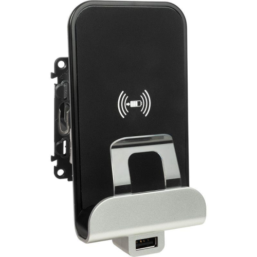 Устройство зарядное беспроводное Valena Life Qi 1А с дополнит. разъемом USB A 5В 2.4А Leg 753114