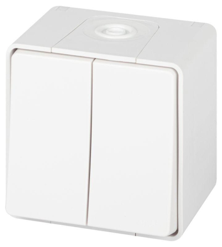 Выключатель Эксперт 11-1504-01 двойн. IP55 10АХ-250В ОУ бел. Эра Б0063257