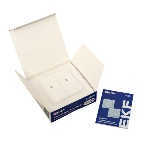 Выключатель 2-кл. Стокгольм Умный беспроводной бел. Zigbee Сonnect EKF RCV-ST2-WS-ZB