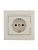Розетка 1-м СП Mira 16А IP20 с заземл. защ. шторки со вставкой керамика крем. LEZARD 701-0303-124
