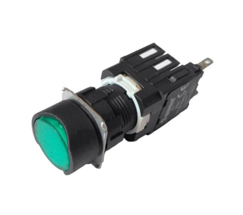 Кнопка нажимная возвратная круглая (1НО) зел. EMAS D100YDY